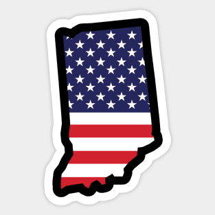 Indiana State Shape Flag Background Sticker